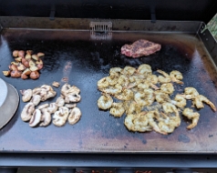 Steak, Potatoes, Mushrooms